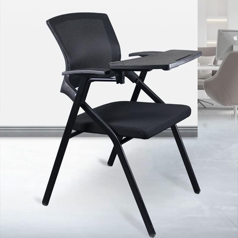 Chaise conference noire avec tablette rabattable