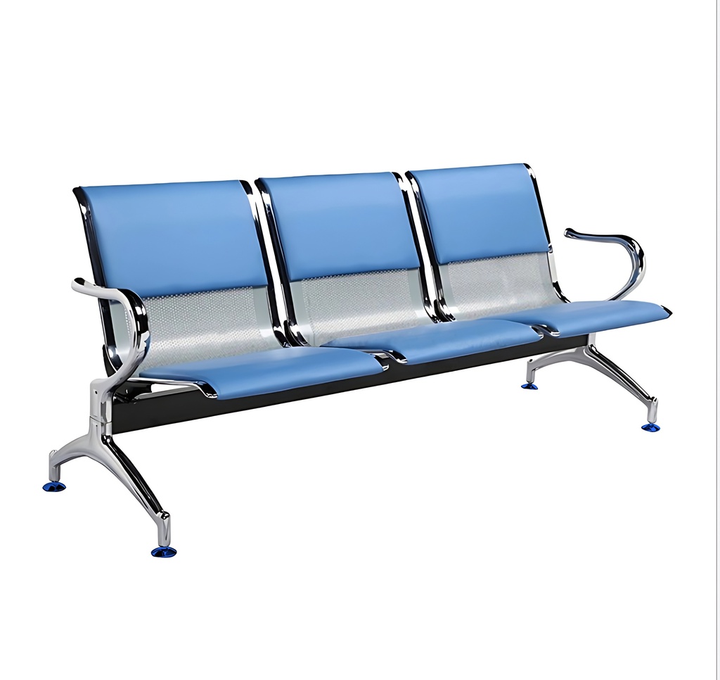 Banc pour visiteur 3 places Avec Coussin Bleu