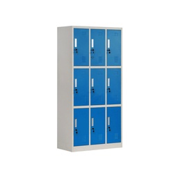 [BPRM3L-B9D] Armoire de rangement en acier 9 portes casier bleu LYD